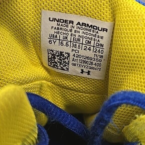 Under‎ Armour Get B Zee GS Youth 6Y Basketball Shoes Golden State Warriors Blue - Picture 14 of 14